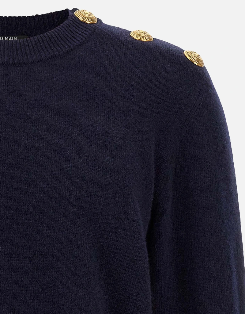 Balmain メンズ カシミヤ＆ウール ニットセーター (ニットウェア