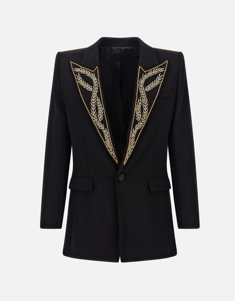 Balmain Men's Leaf Embroidery Single-Breasted Blazer (Blazers