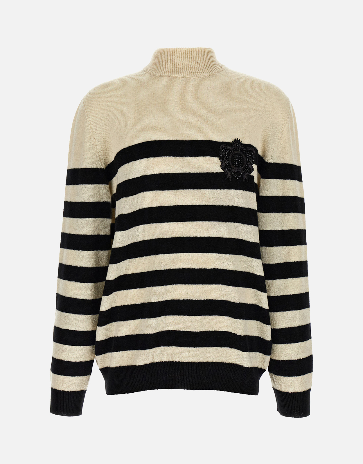 Balmain メンズ マリニエール ウールカシミヤ ボーダー ハイネック