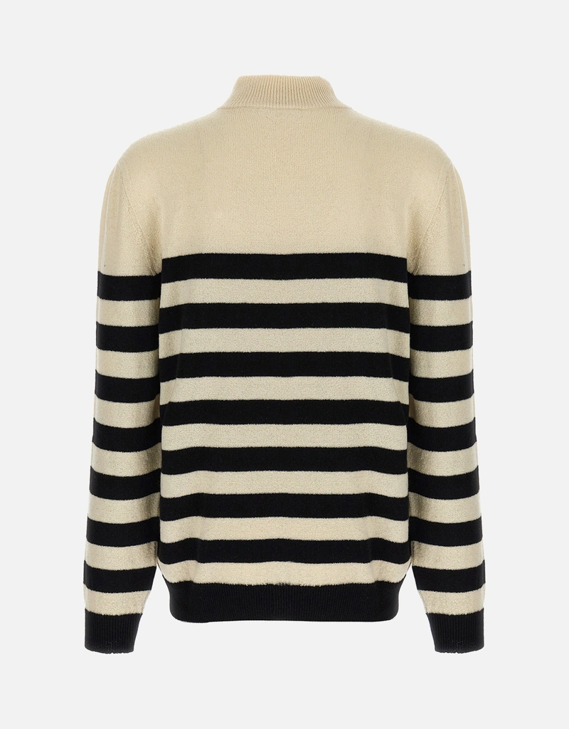 Balmain メンズ マリニエール ウールカシミヤ ボーダー ハイネック