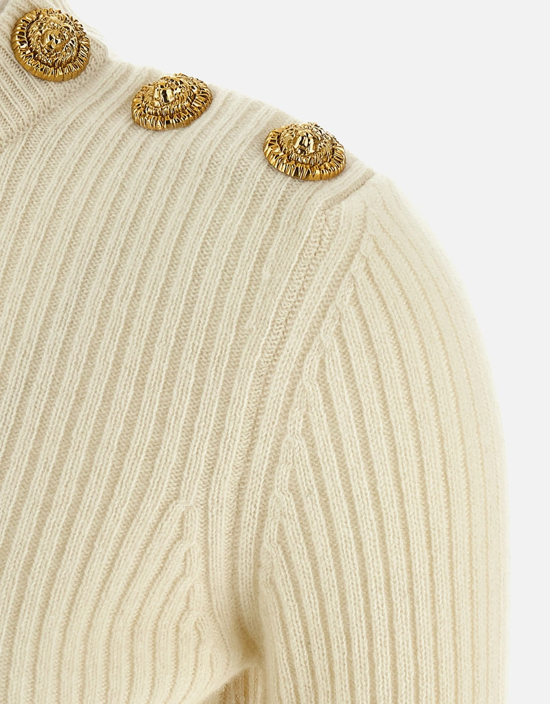Balmain カシミヤとバージンウールのリブセーター (ニットウェア Balmain カシミヤとバージンウールのリブセーター (ニットウェア
