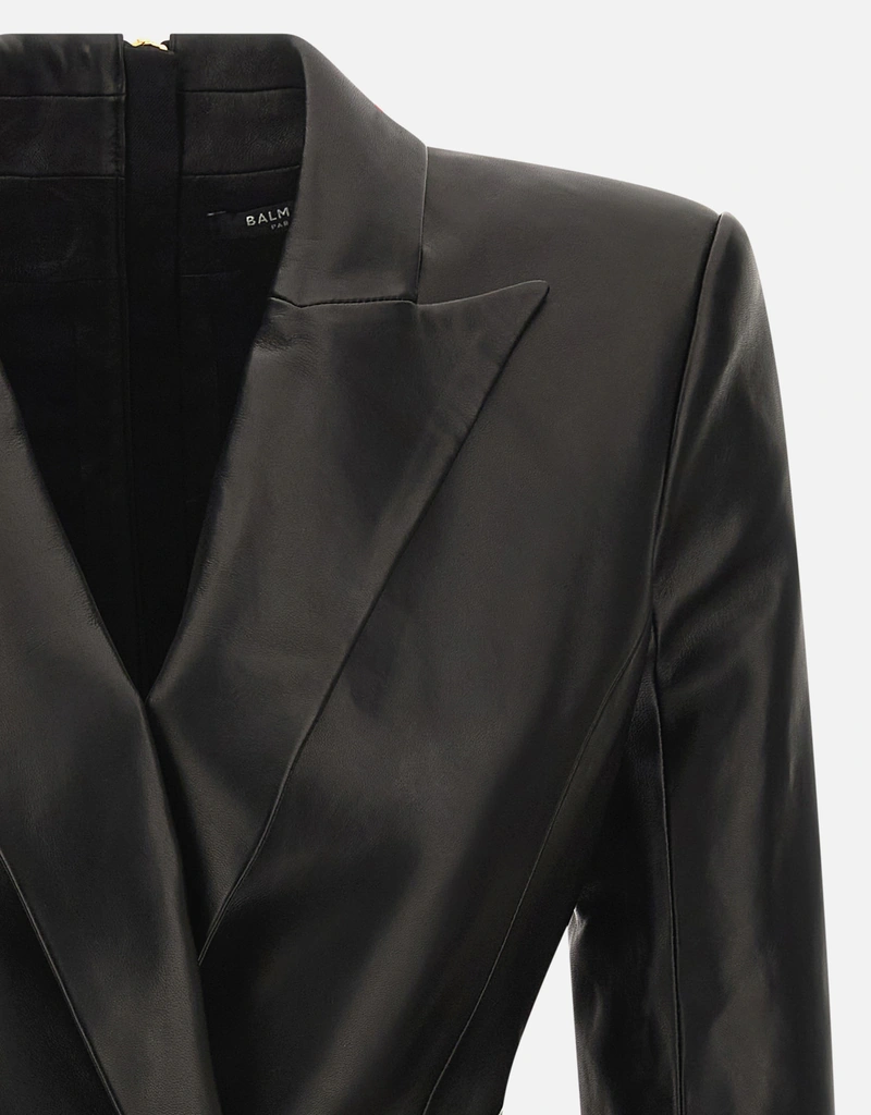 Balmain Lambskin Leather Mini Dress (Dresses,Mini Dresses) IFCHIC.COM