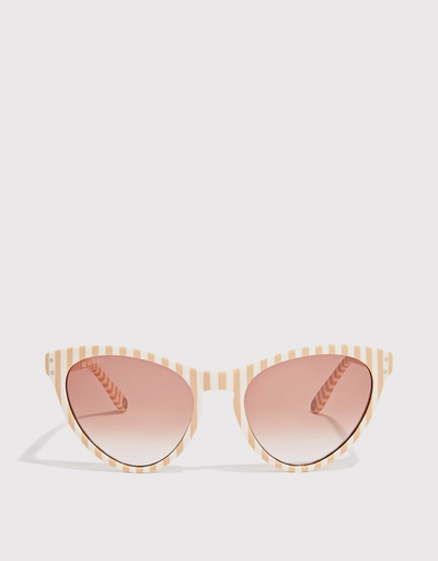 Striped Cat-eye Sunglasses