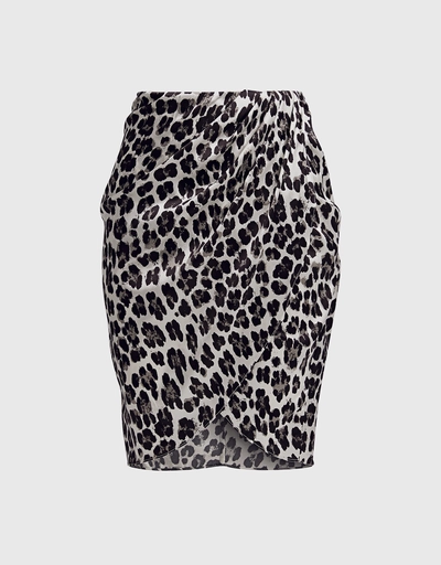 Leopard Wrapped Mini Skirt