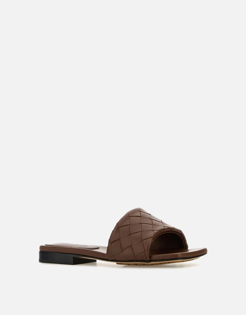 Bottega Veneta Brown Lamb Leather Parco Slippers () IFCHIC.COM