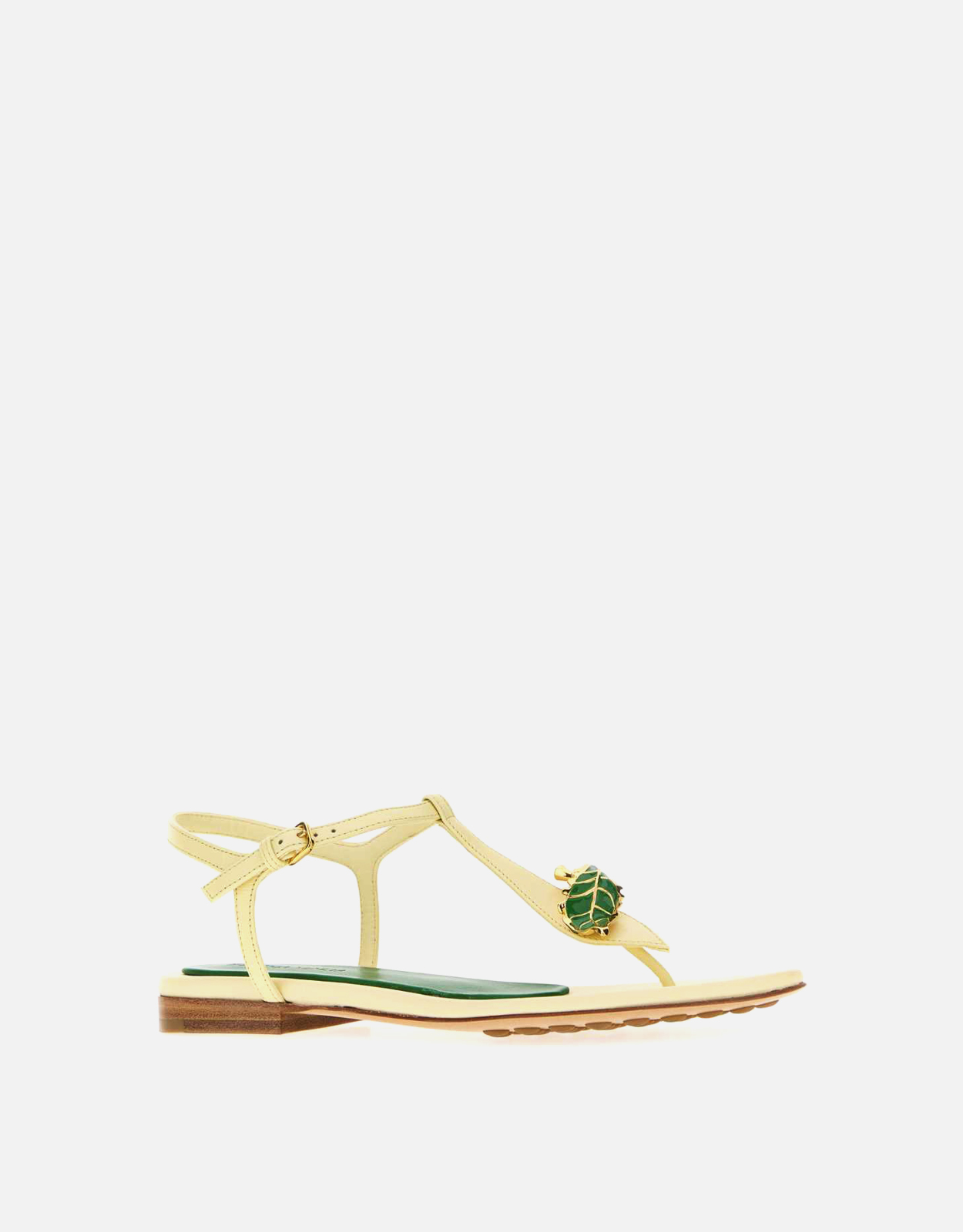 Bottega Veneta パステルイエロー レザー Rana Flora サンダル
