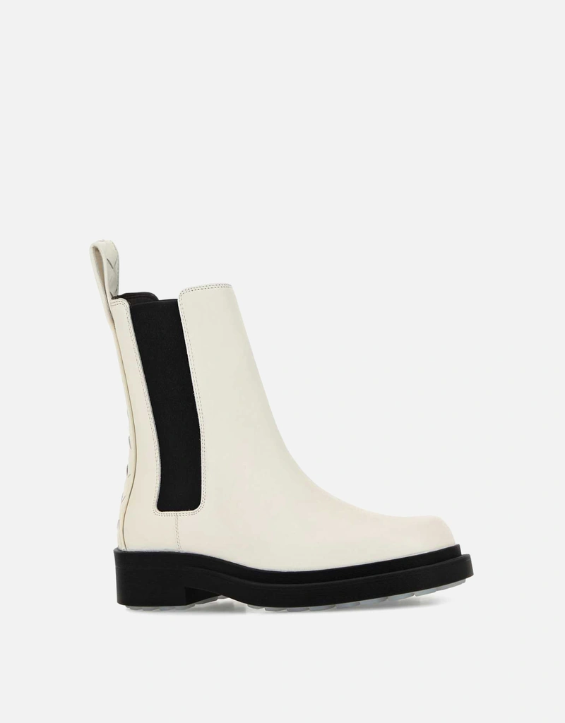 Bottega Veneta Calfskin Intrecciato Square Toe Ankle Boots