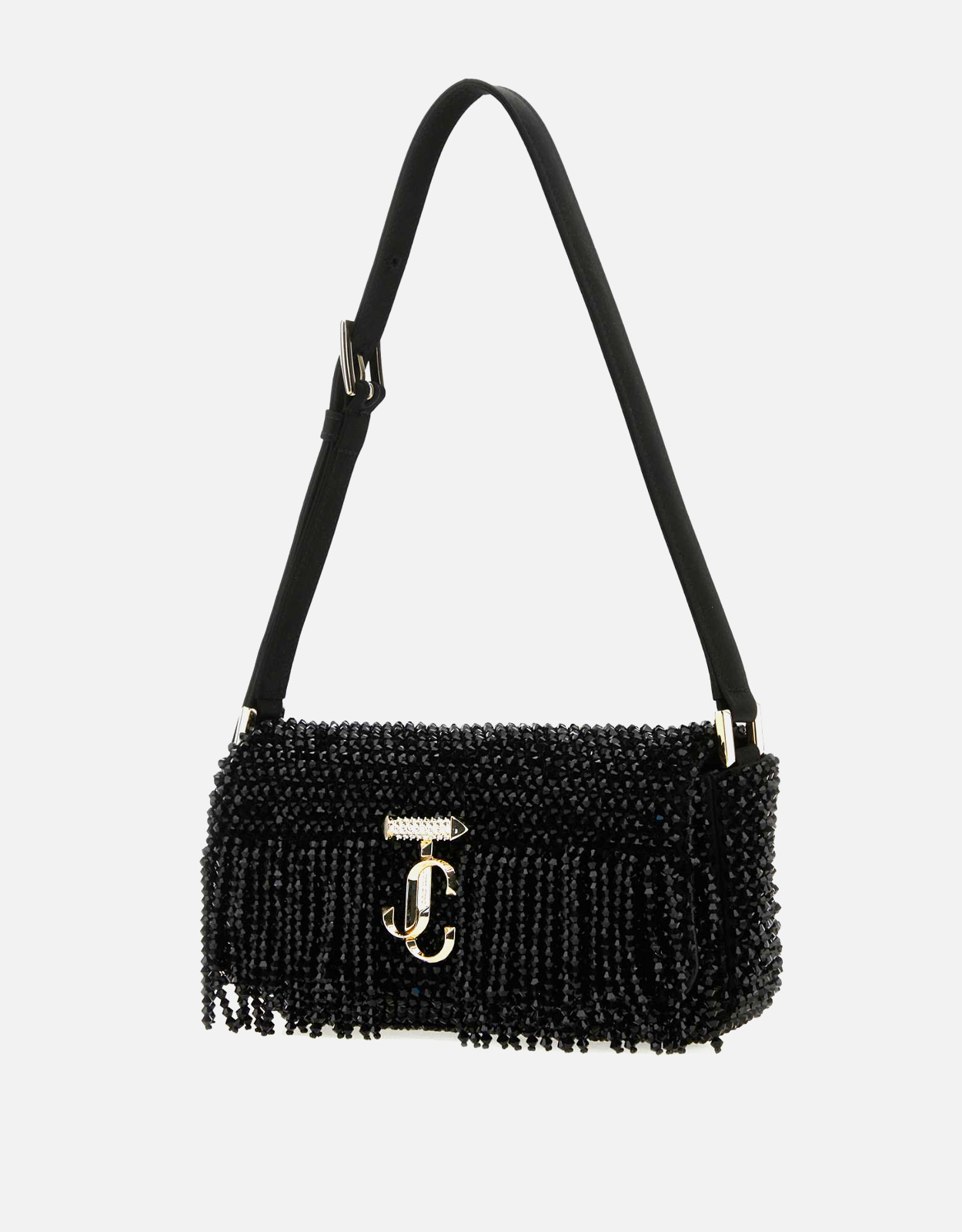 JIMMY CHOO ブラックサテンミニショルダーバッグ () IFCHIC.COM