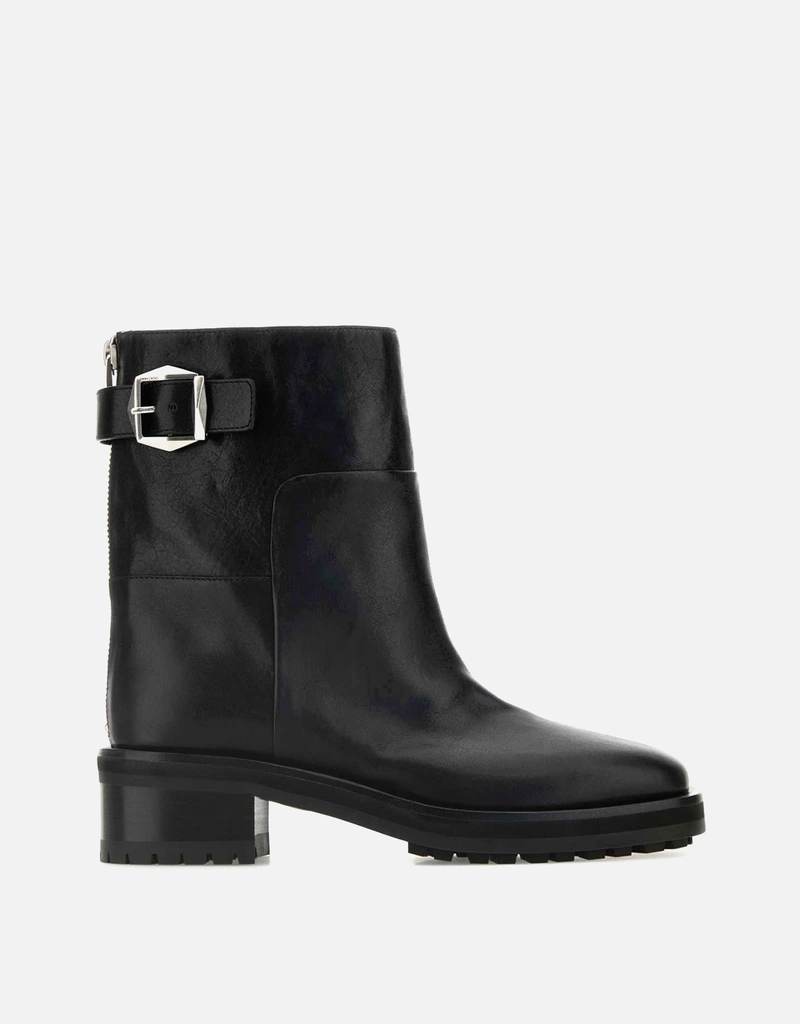 JIMMY CHOO カーフレザー ブラック Brooklyn アンクルブーツ () IFCHIC.COM
