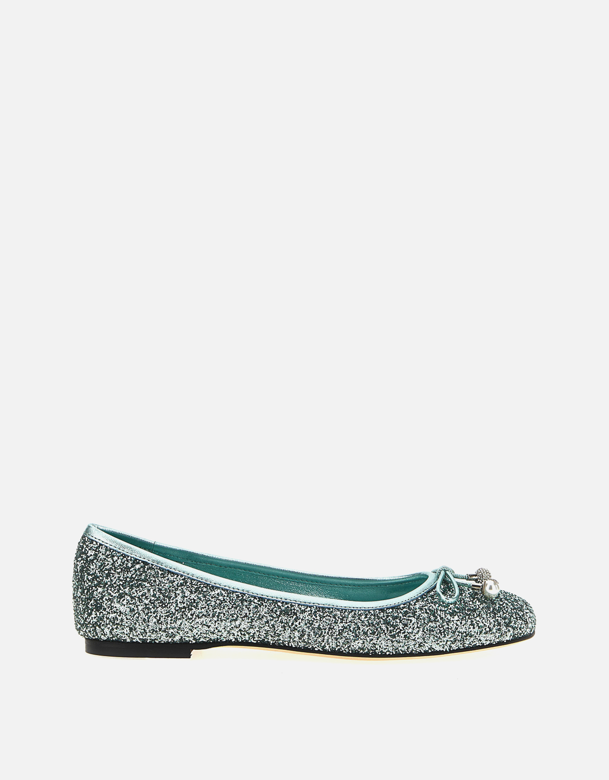JIMMY CHOO Elme グリッターリボンパール バレエフラット () IFCHIC.COM