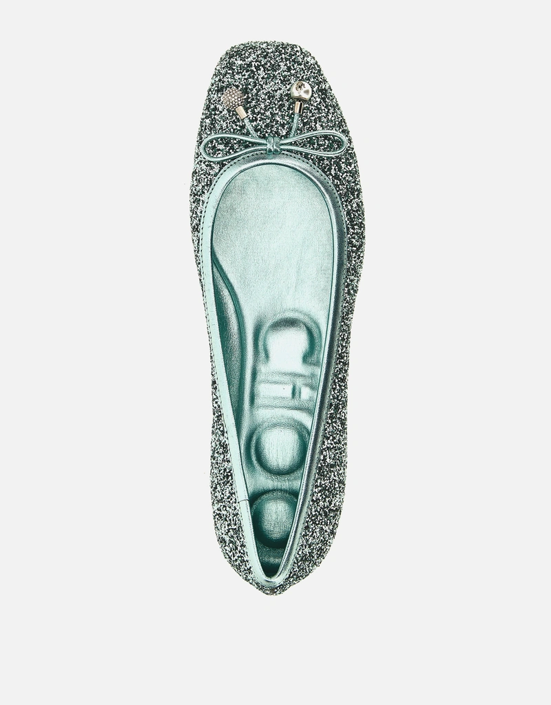 JIMMY CHOO Elme グリッターリボンパール バレエフラット () IFCHIC.COM