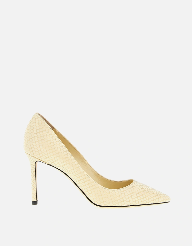 JIMMY CHOO エラフェ蛇柄レザー ポインテッド スティレットヒール