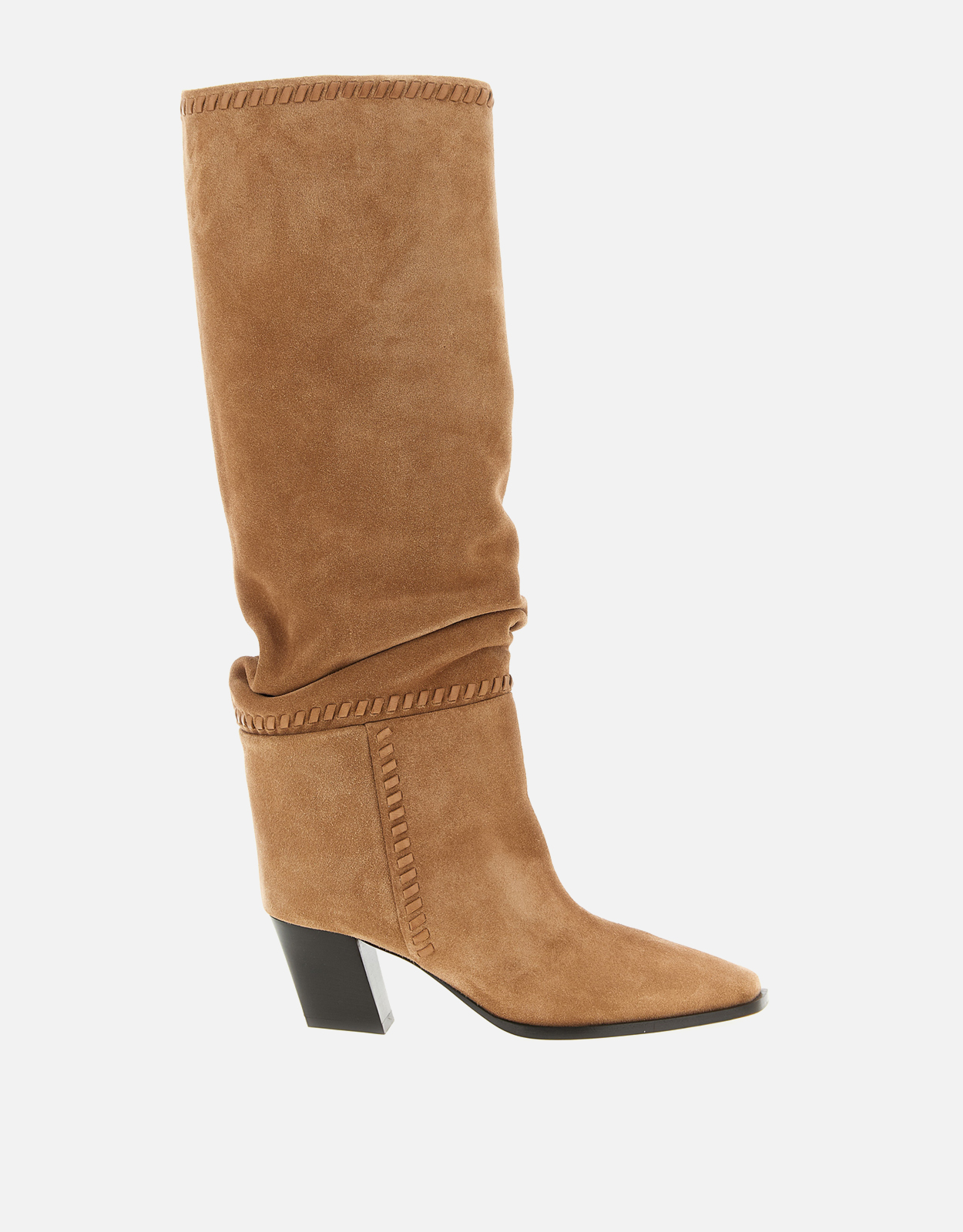 JIMMY CHOO Suede Wide Heel Square Toe Boots () IFCHIC.COM