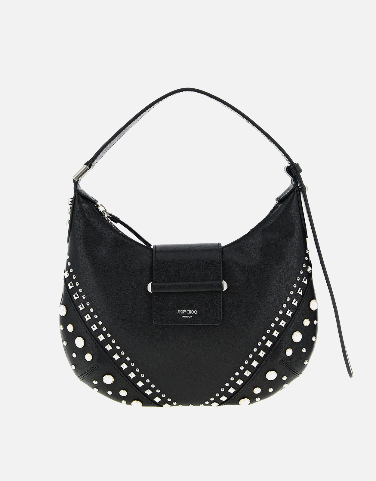 JIMMY CHOO バー ホボ スモール バイカー レザー ショルダーバッグ