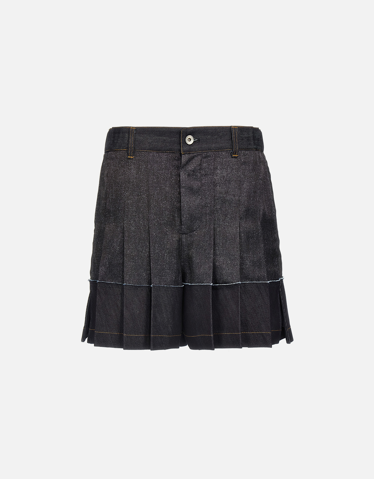 Sacai Denim Fabric Flounced Wide Leg Shorts - 1　Sacai デニム生地フラウンスワイドレッグショーツ - 1 Sacai