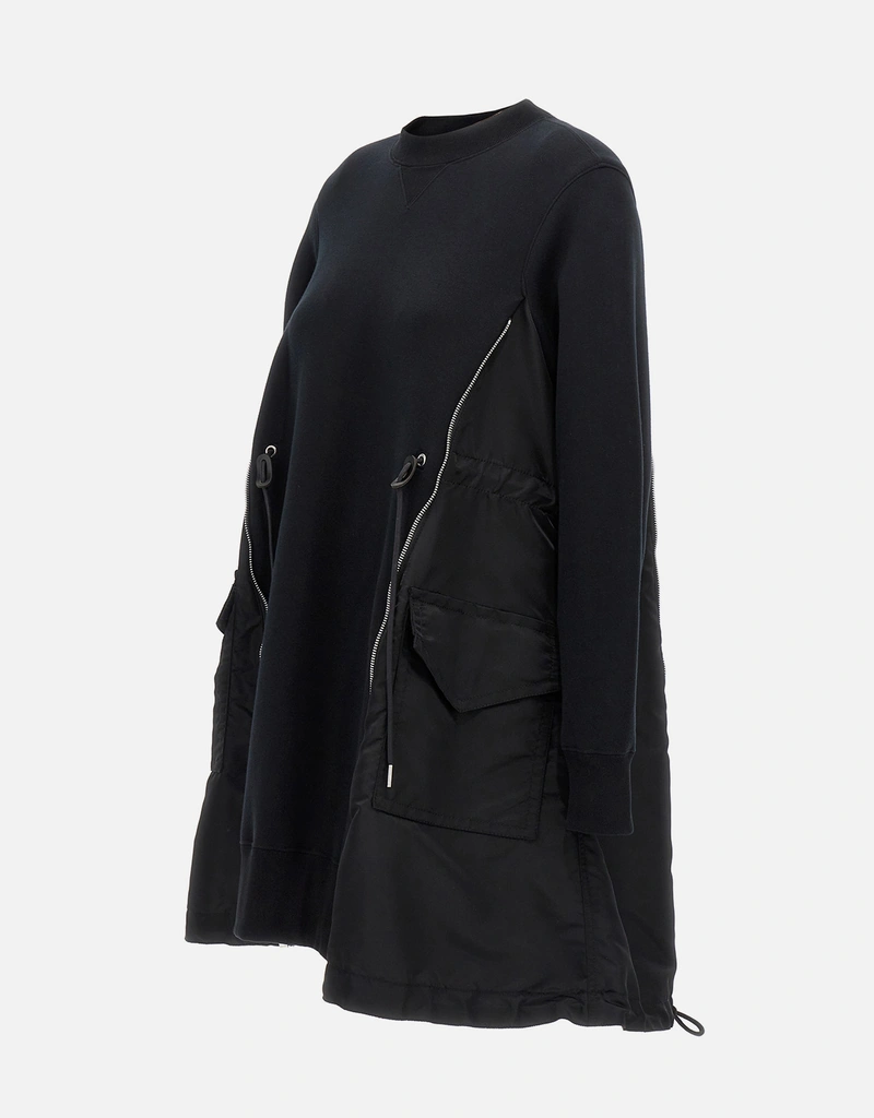 Sacai スポンジスウェット×ナイロンツイルドレス () IFCHIC.COM