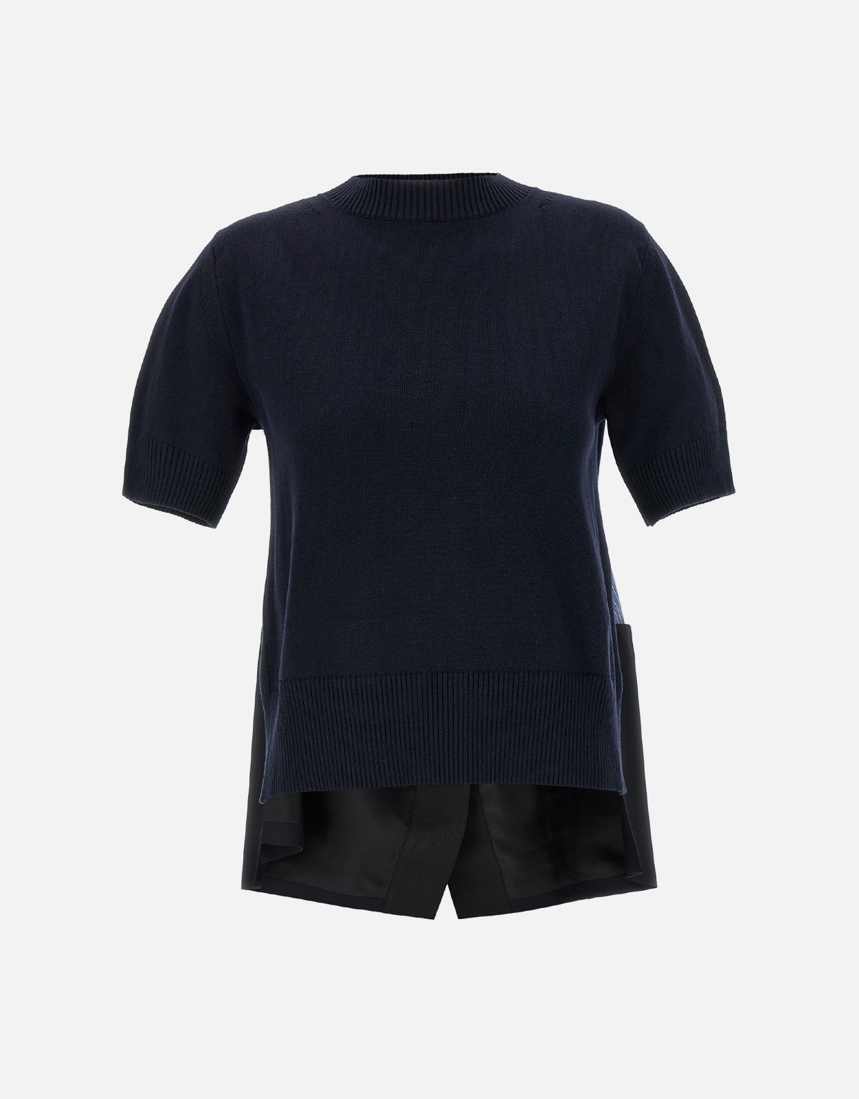 Sacai Cotton Blend Patchwork Asymmetrical Sweater - 1　Sacai コットン ブレンド パッチワーク アシンメトリー セーター - 1 Sacai