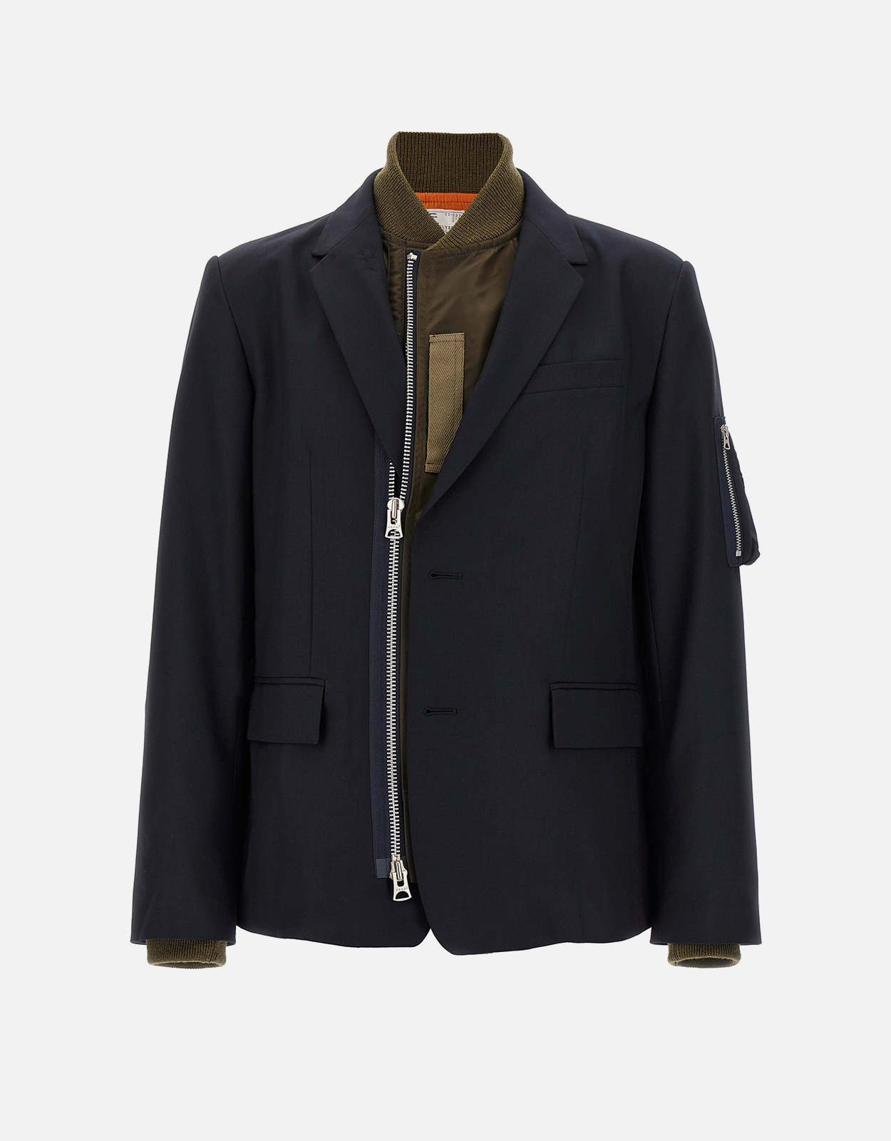 sacai メンズ　ウールジャケット Sacai メンズ ウールブレンドインサートボンバージャケット (すべての