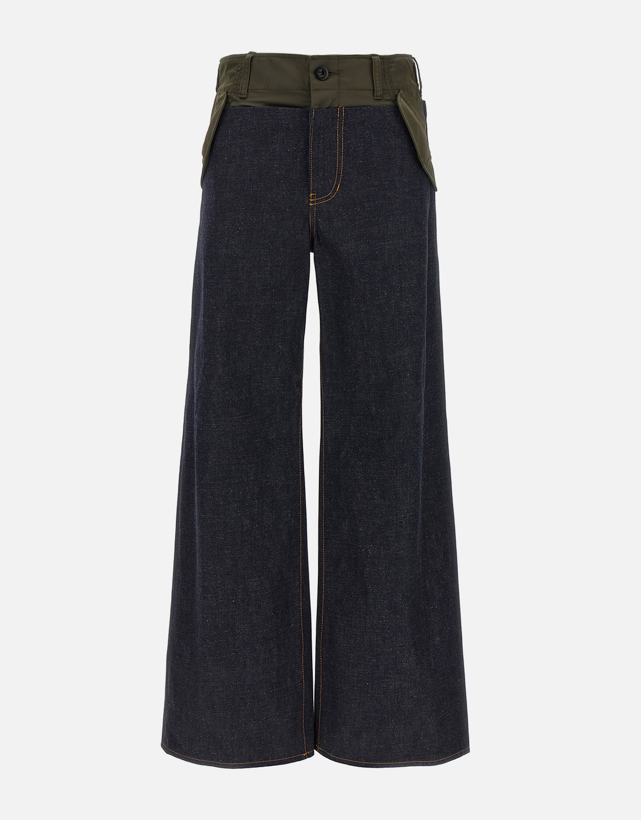 Sacai Cotton And Nylon Insert Jeans - 00　Sacai コットン&ナイロン インサート ジーンズ - 00 Sacai