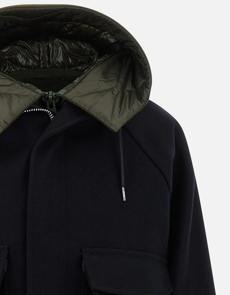 Sacai メルトンウールジャケット (すべての新品) IFCHIC.COM