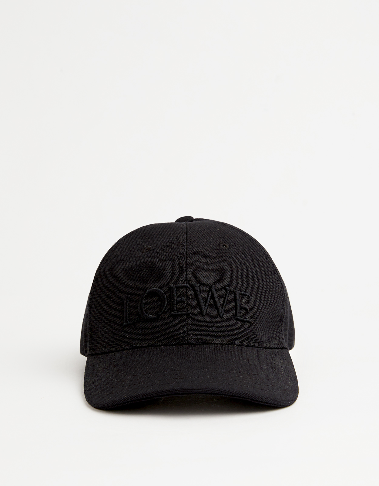 LOEWE ブラック キャンパス パッチキャップ ロゴ刺繍 2025SS Loewe LOEWE刺繍キャンバスキャップ () IFCHIC.COM
