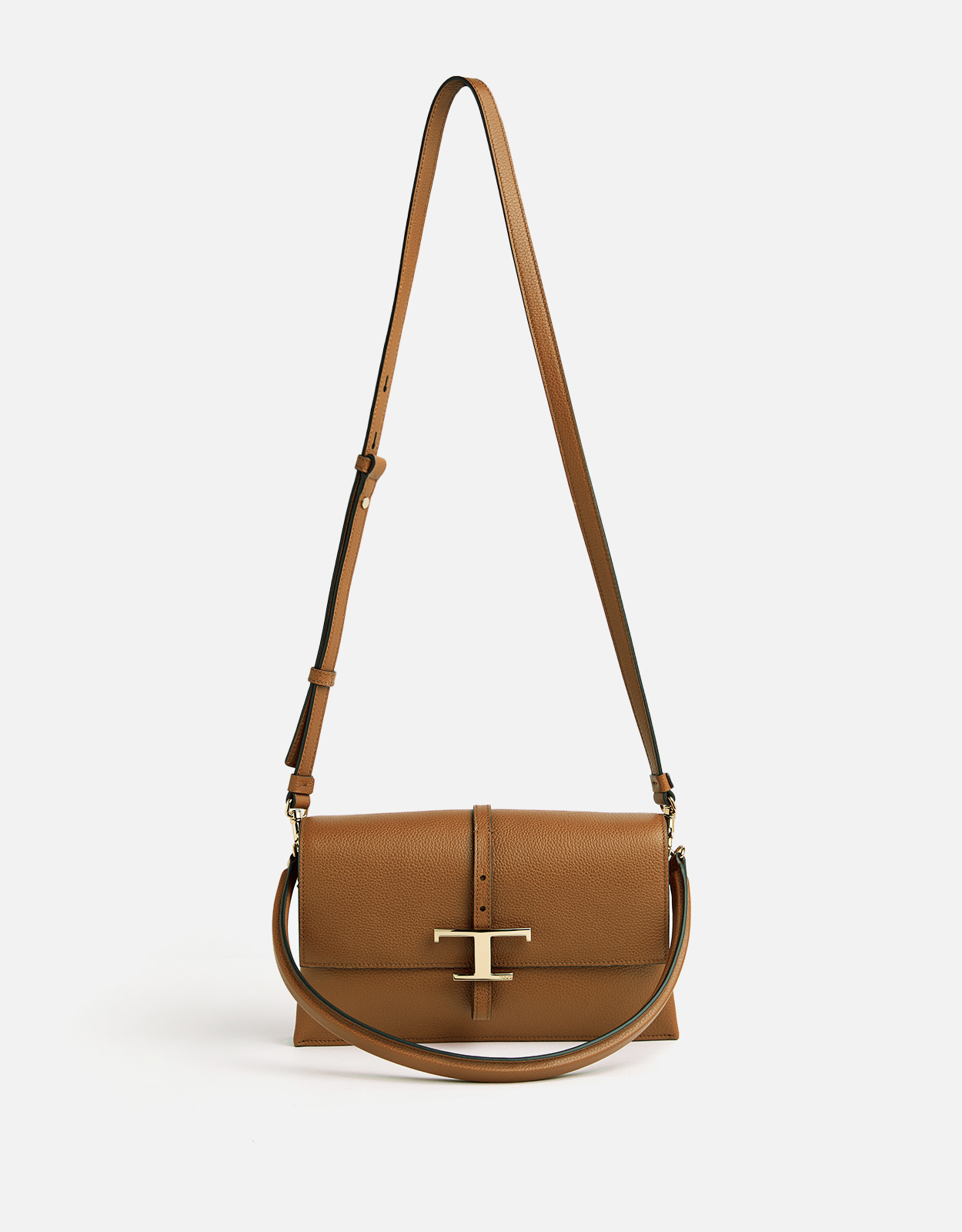 Tod's Tタイムレスカーフスキンレザーフラップクロスボディバッグ