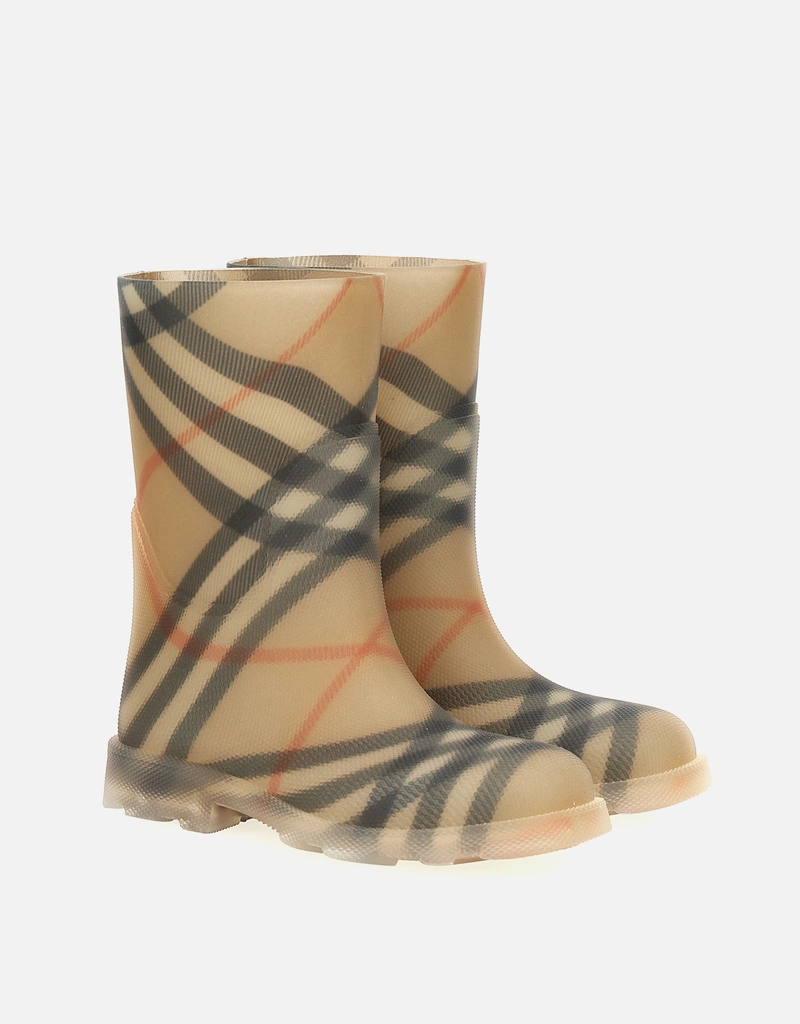 Burberry Kids Marsh Check Rain Boots () IFCHIC.COM