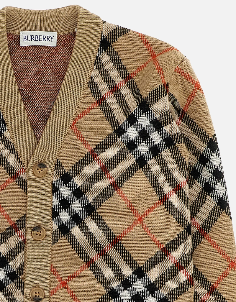 Burberry Kids Wool Check Cardigan (すべての新品) IFCHIC.COM