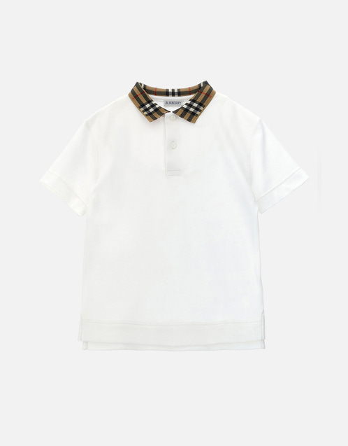Burberry Kids チェックカラーコットンポロシャツ (すべての新品