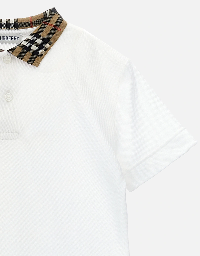 Burberry Kids チェックカラーコットンポロシャツ (すべての新品
