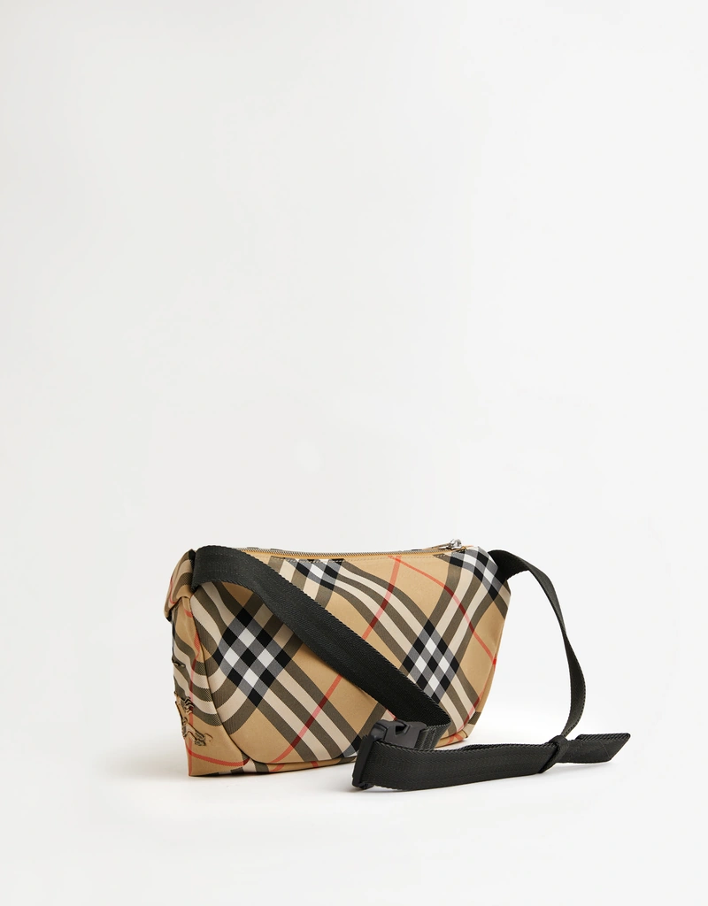 ぐ 　BURBERRY スモールチェック ベルトバッグ サンドベージュ スモール チェック ベルトバッグ (サンドベージュ) - メンズ, ナイロン