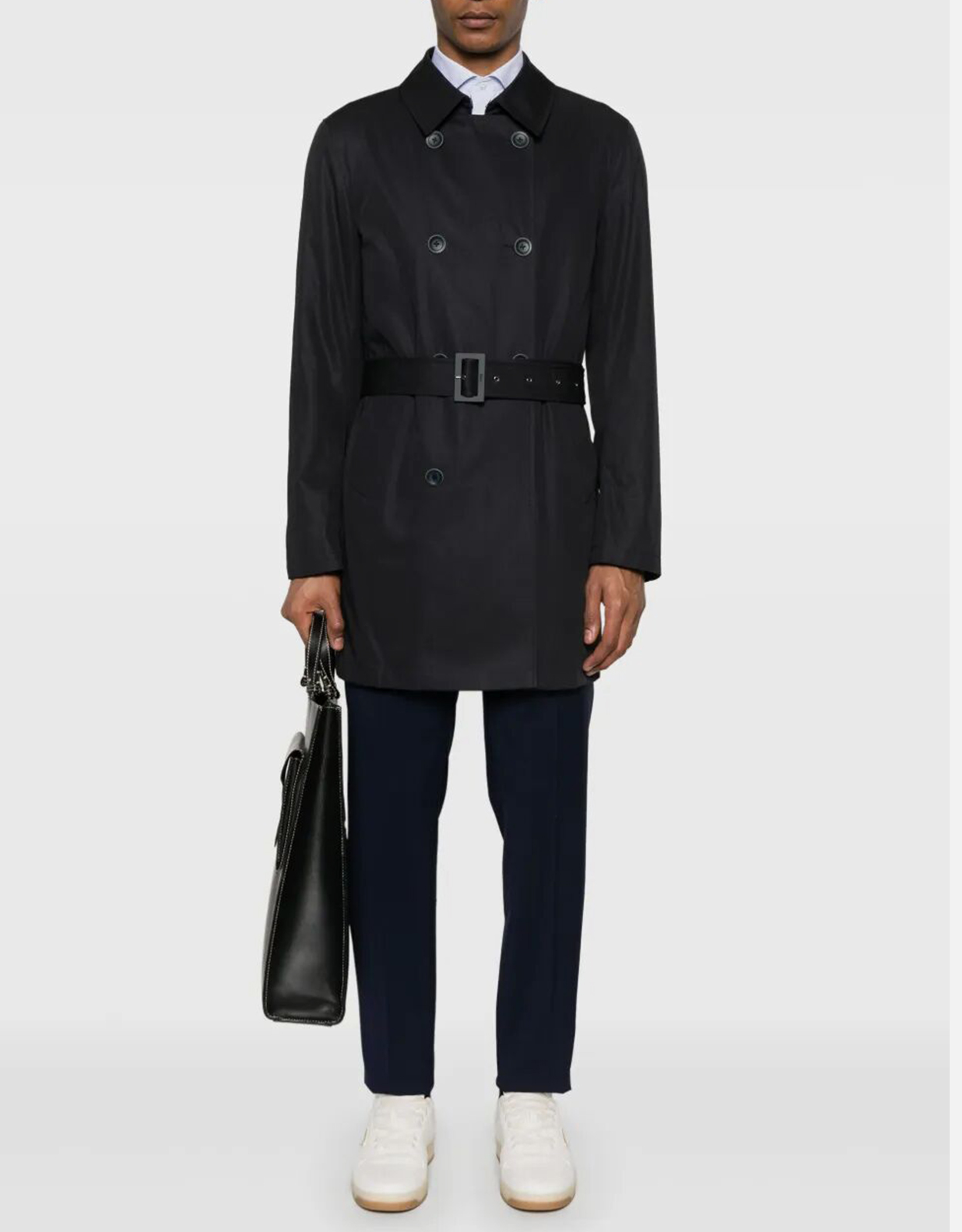 Herno メンズDeanコットンダブルブレストトレンチコート (すべての新品