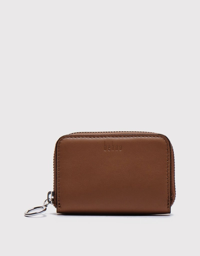 Devon Handcrafted Nappa Leather Zip Wallet-Cacao