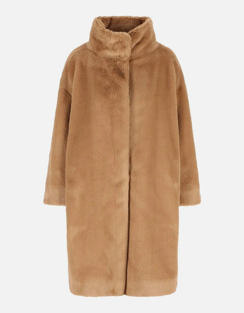 Herno ハイネックエコファーコート (すべての新品) IFCHIC.COM