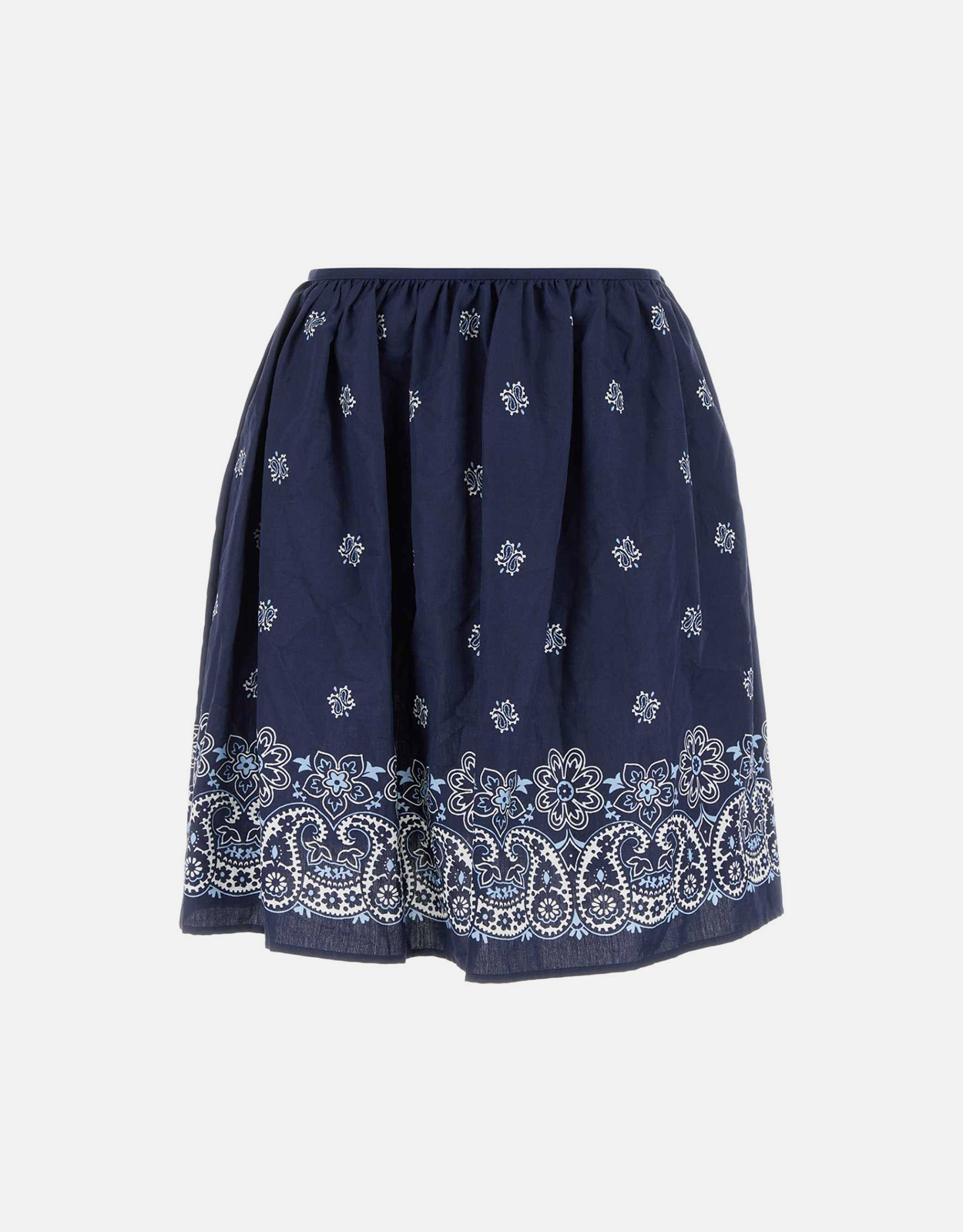 miumiu フレアスカート　膝丈 Miu Miu コットンリネン プリント ひざ丈スカート (すべての新品