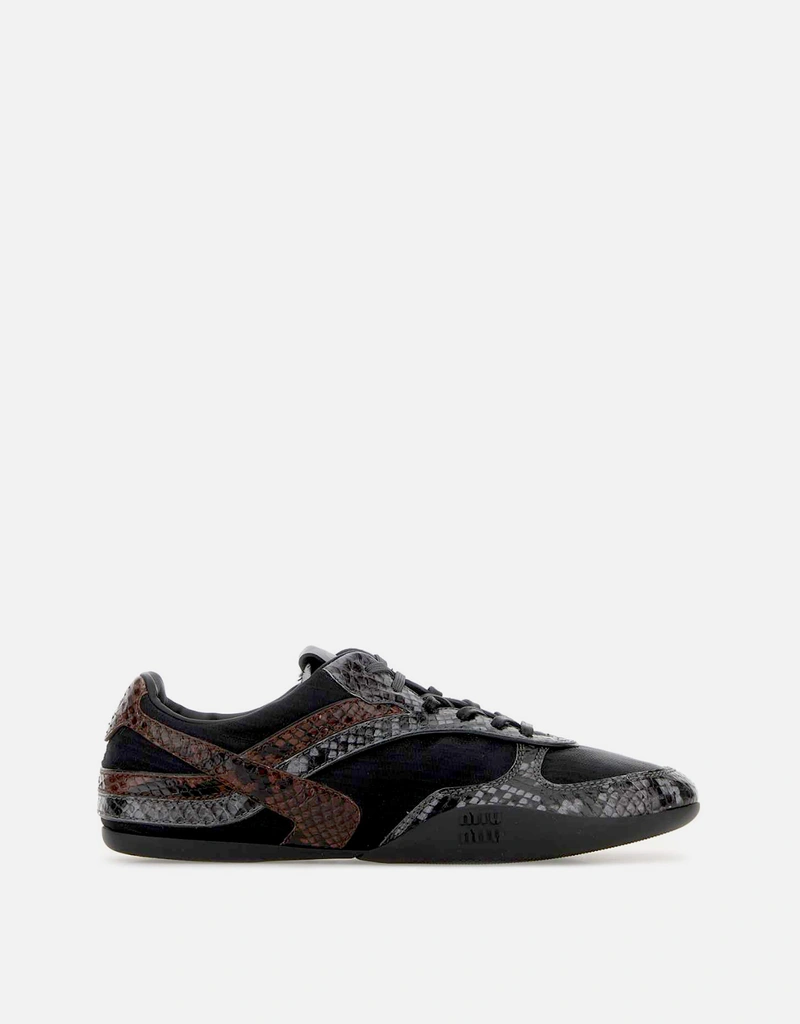 Miu Miu Fabric And Leather Sneakers () IFCHIC.COM