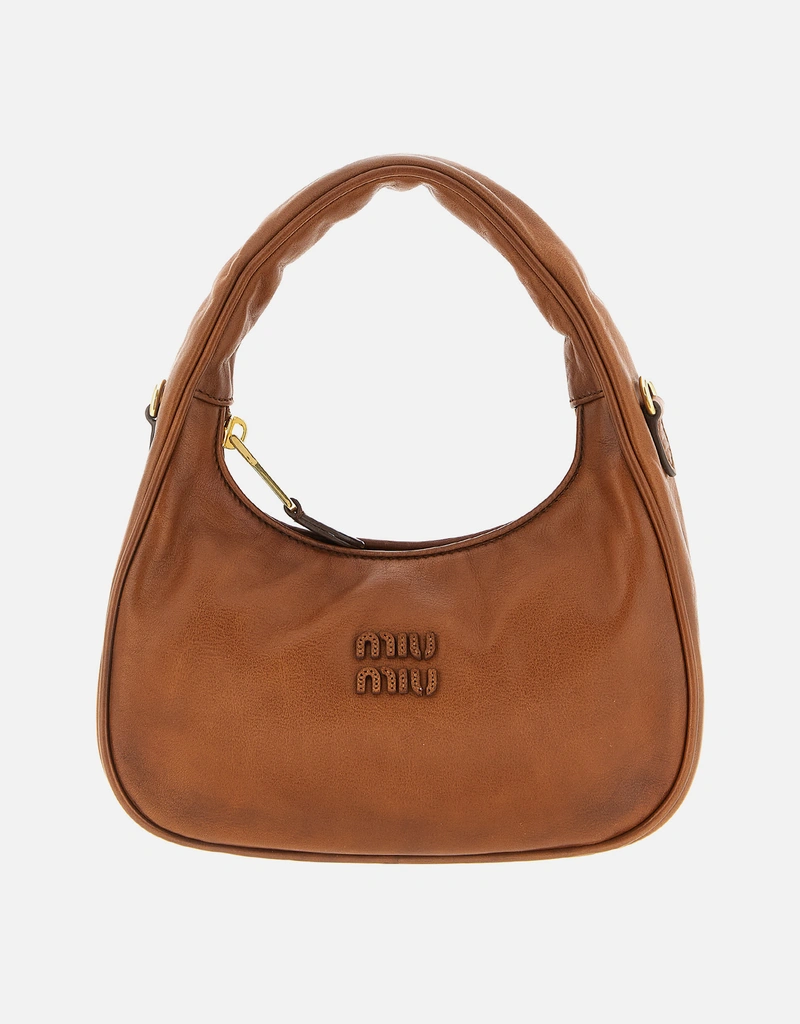 MIU MIU レザー ハンドバッグ Miu Miu Hobo Wander 20cm カーフレザーハンドバッグ () IFCHIC.COM