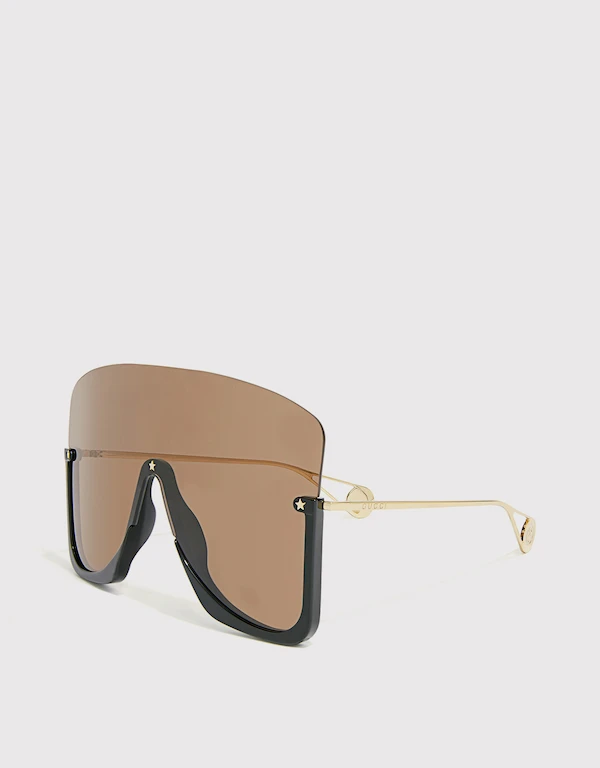 Gucci Half Frame Aviator Sunglasses
