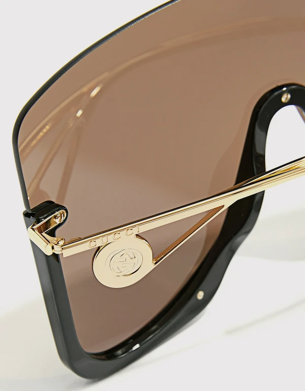 Gucci Half Frame Aviator Sunglasses