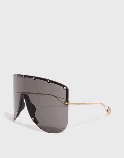 Star Embellished Half Frame Aviator Sunglasses