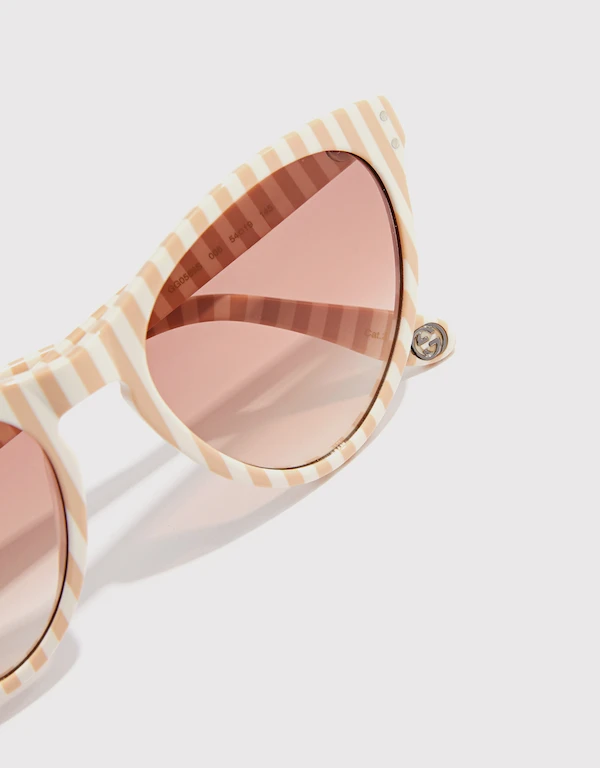 Gucci Striped Cat-eye Sunglasses