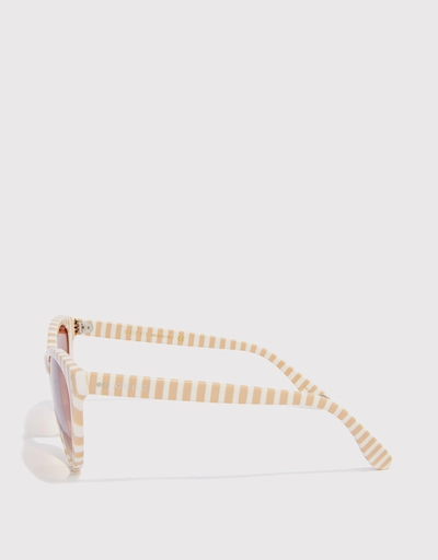 Striped Cat-eye Sunglasses