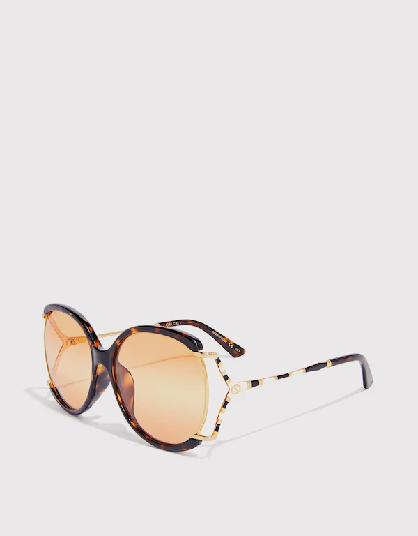 Gucci Havana Round Sunglasses