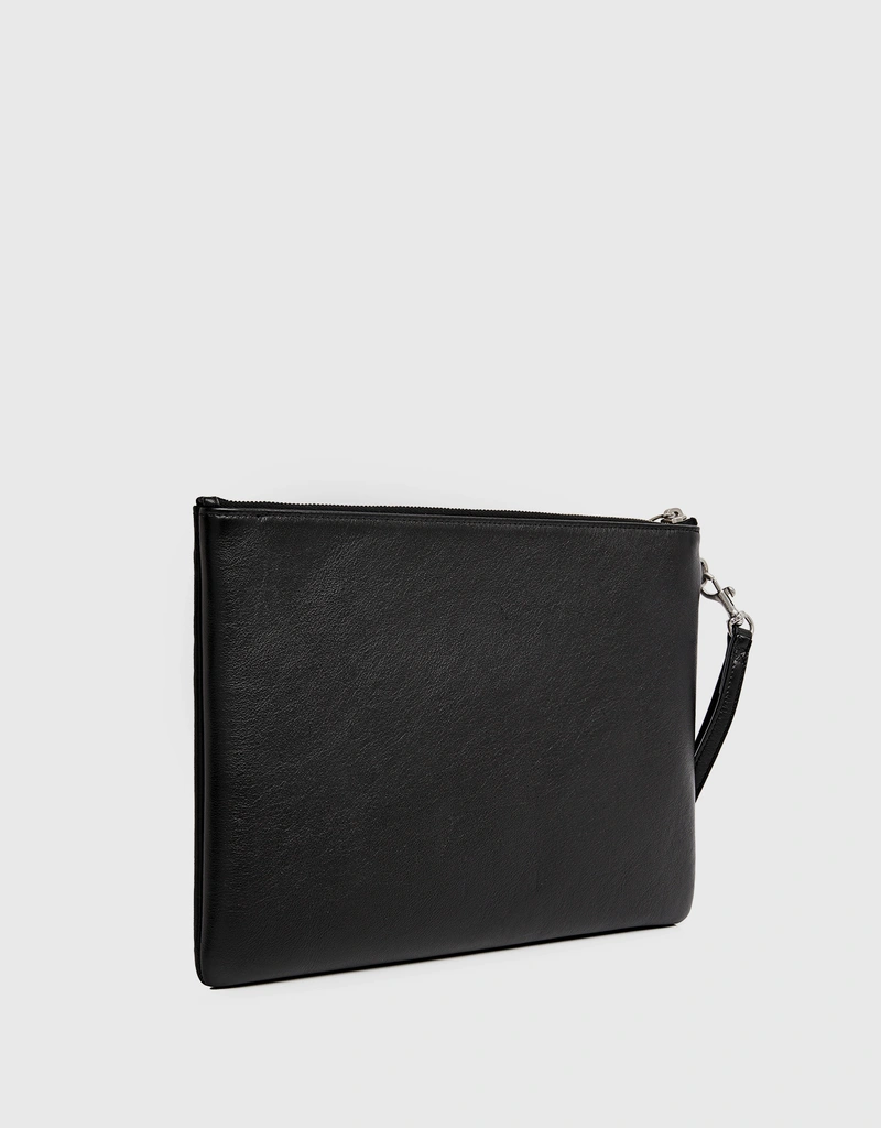 Saint Laurent メンズリヴゴーシュスムースレザージップポーチ