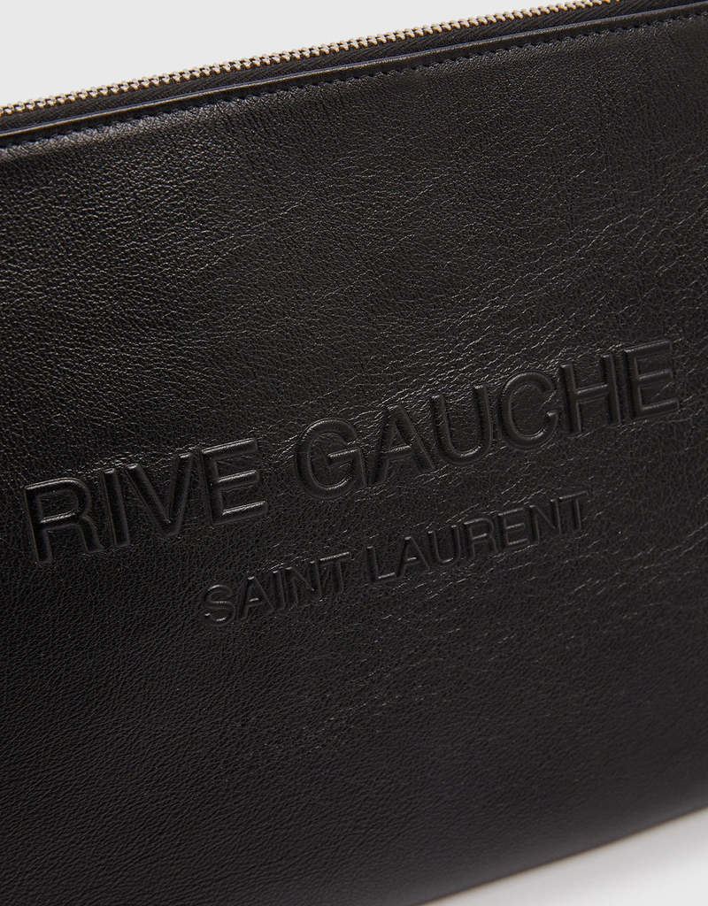 Saint Laurent メンズリヴゴーシュスムースレザージップポーチ 