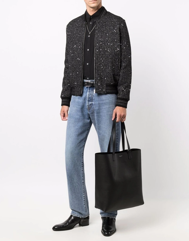 Saint Laurent メンズカーフスキンレザートートバッグ (バッグ,トート