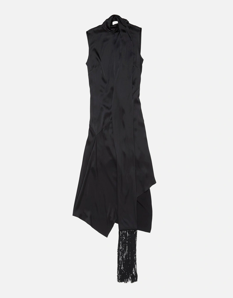 black silk dress with scarf Muse Bandeau Draped Maxi Dress With Neck Scarf main image 0