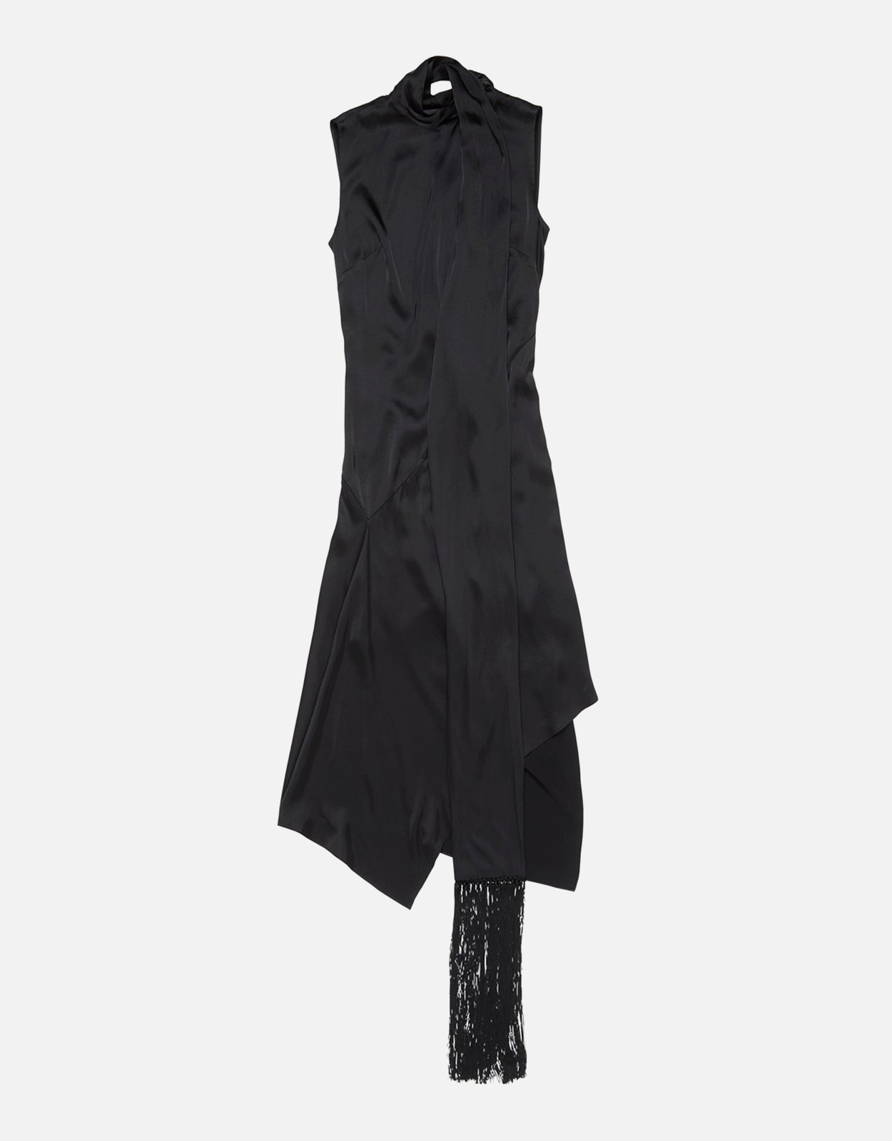 Acne Studios Acne Studios Black satin dress with scarf - FR 36　Acne Studios スカーフ付きブラックサテンドレス - FR 36