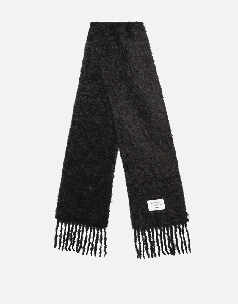 Acne Studios メンズモヘア混紡ロゴスカーフ (アクセサリ,スカーフ