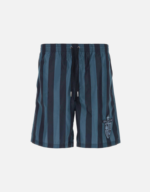 Fendi メンズ ブルーペキン ポリエステル 水着ショーツ () IFCHIC.COM